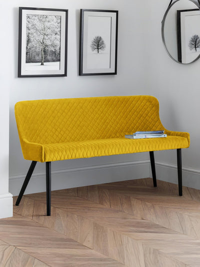 Luxe High Back Bench - Mustard – Julian Bowen, view 2