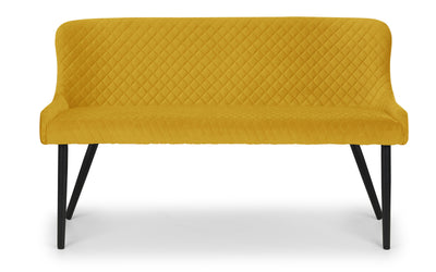 Luxe High Back Bench - Mustard – Julian Bowen, view 3