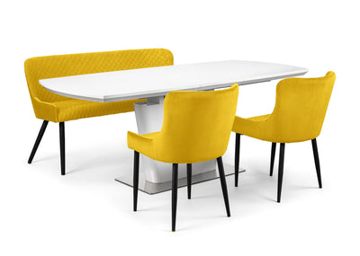 Luxe High Back Bench - Mustard – Julian Bowen, view 6
