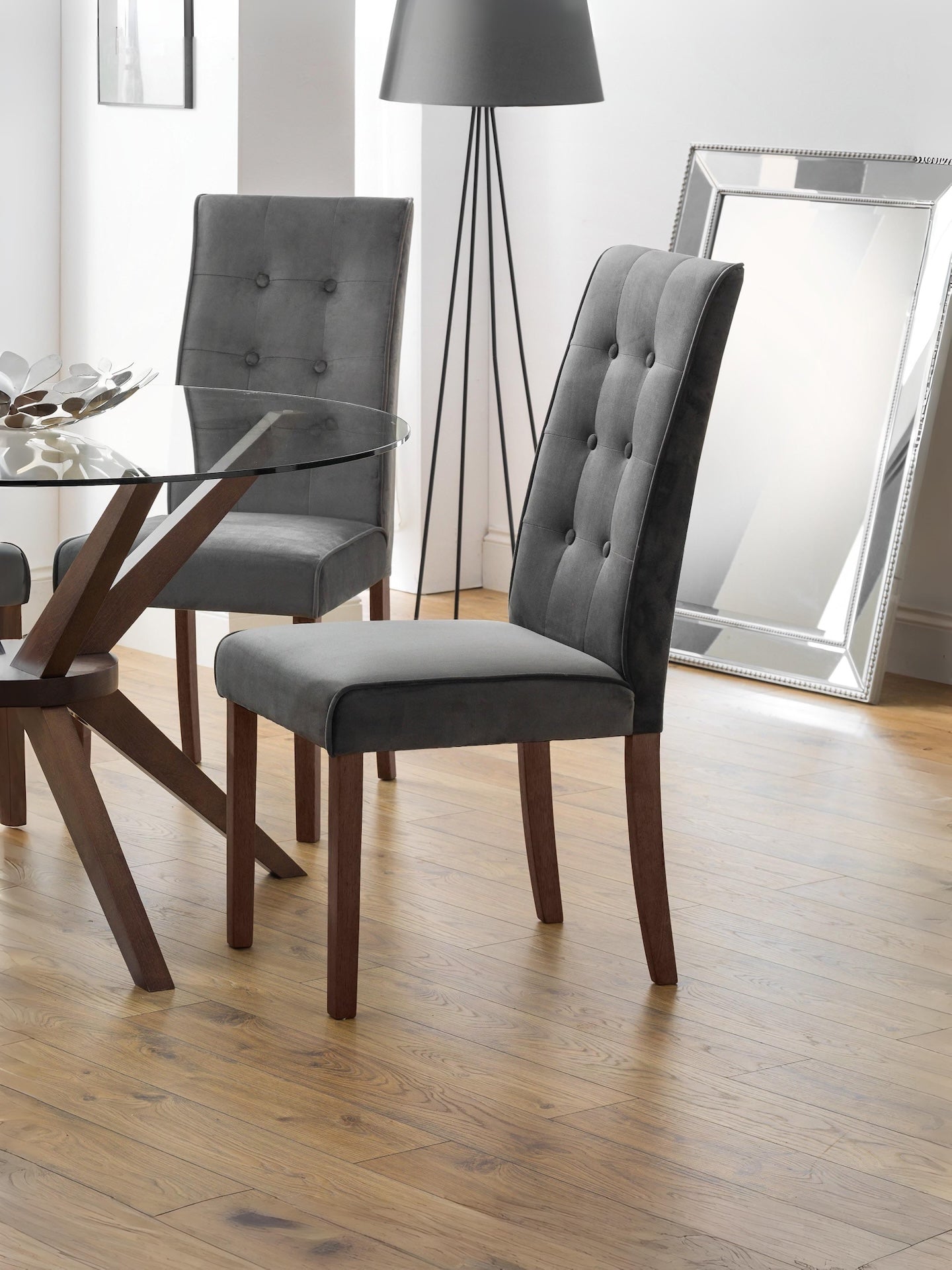 Madrid Velvet Dining Chairs (Set Of 2) – Julian Bowen, view 2