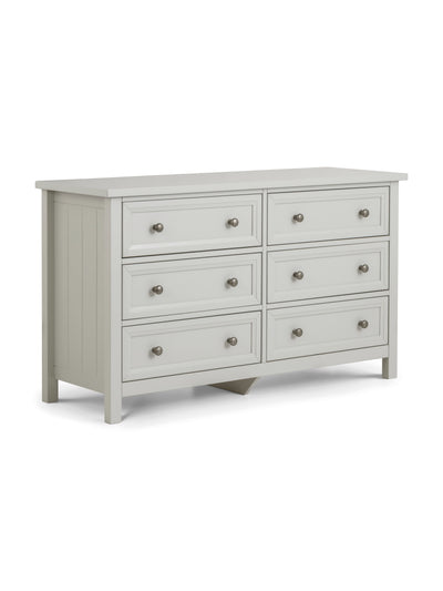 Maine 6 Drawer Wide Chest- Dove Grey