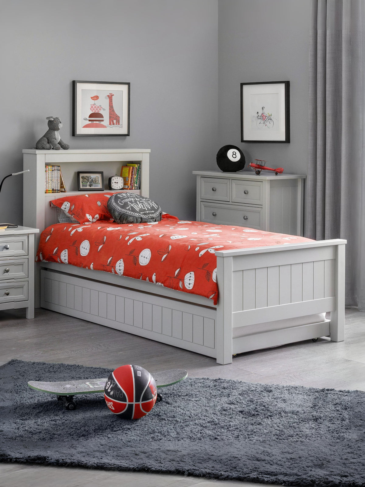 Maine Bookcase Bed Dove Grey