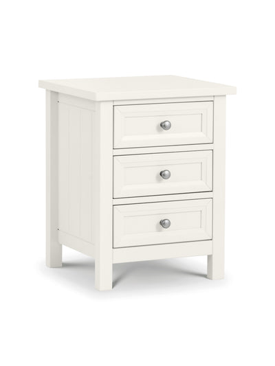Maine 3 Drawer Bedside - Surf White