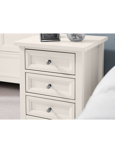 Maine 3 Drawer Bedside - Surf White