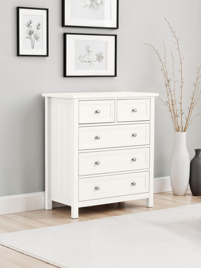 Maine 3+2 Drawer Chest - Surf White
