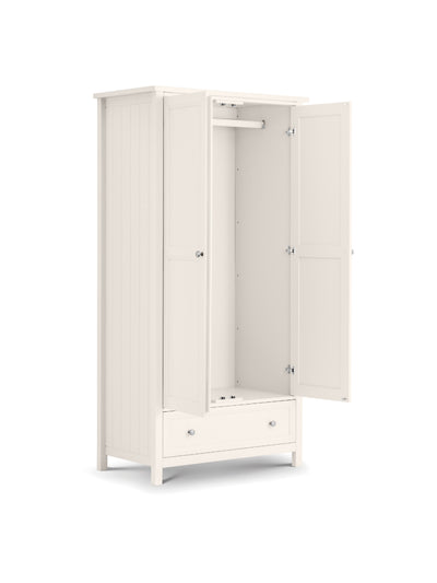 Maine 2 Door Combination Wardrobe - Surf White