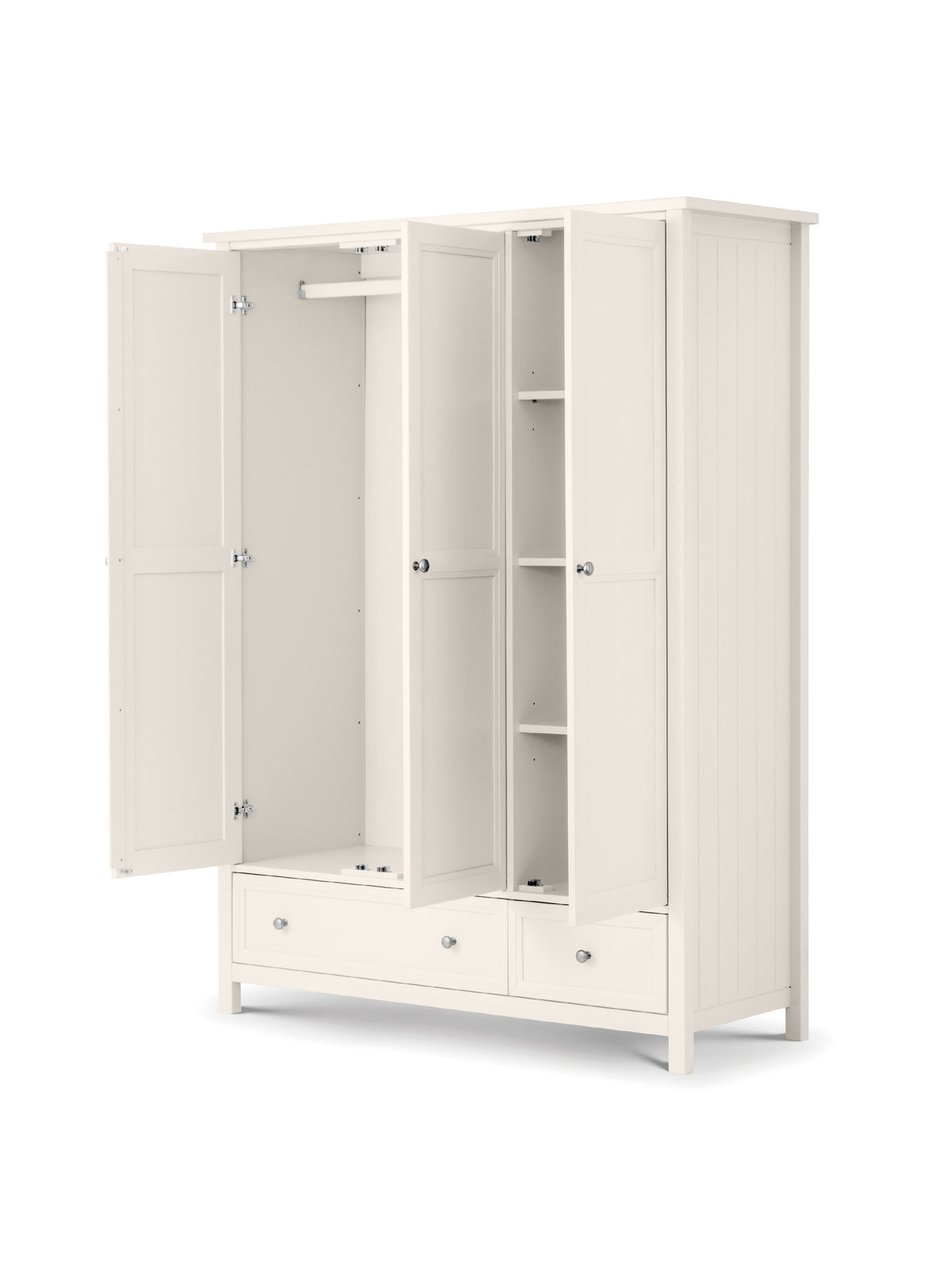 Maine 3 Door Combination Wardrobe - Surf White