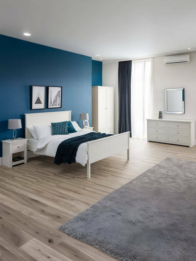 Maine Wooden Bed - Surf White