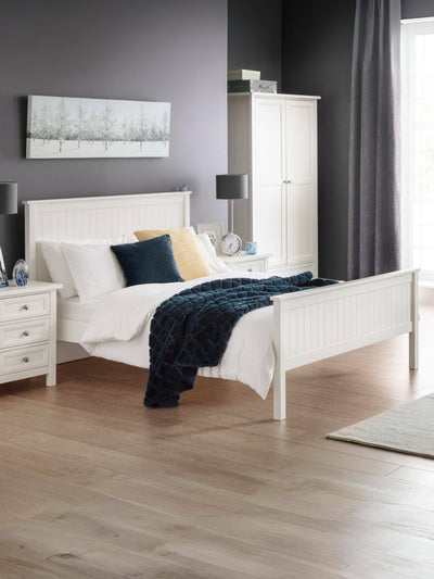Maine Wooden Bed - Surf White