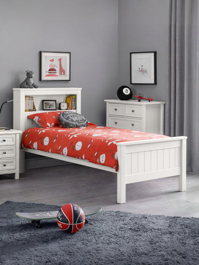 Maine Bookcase Bed Surf White