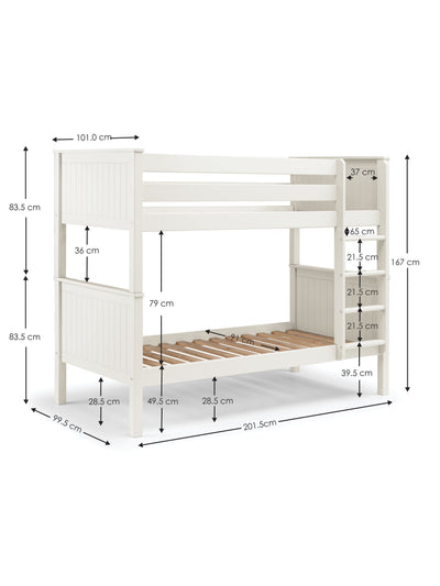 Maine Bunk Bed - Surf White