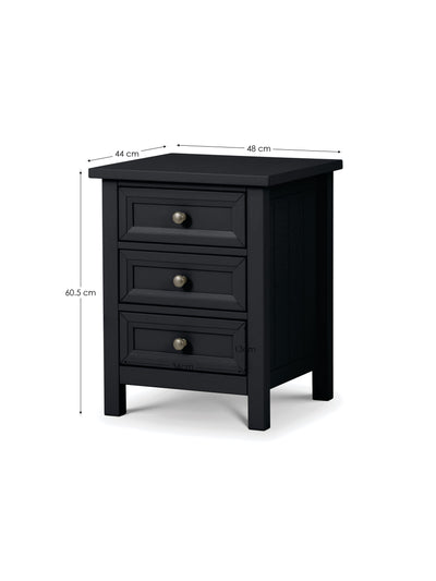 Maine 3 Drawer Bedside - Anthracite