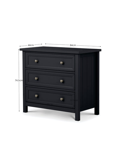 Maine 3 Drawer Chest - Anthracite
