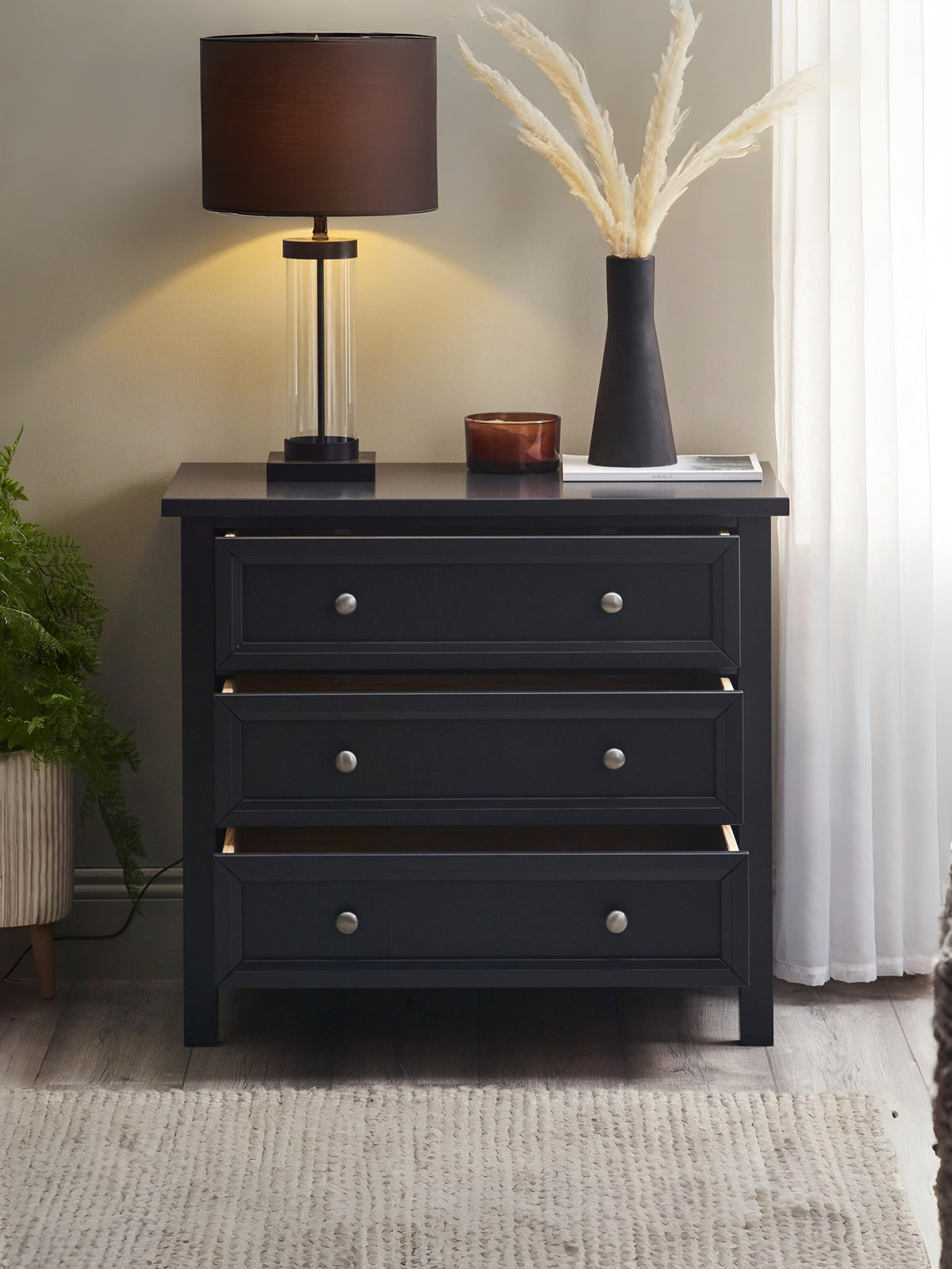 Maine 3 Drawer Chest - Anthracite