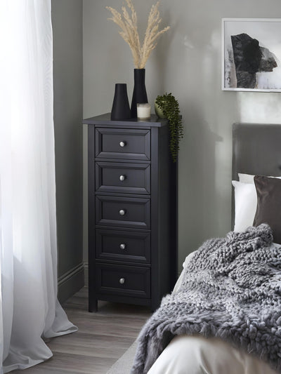 Maine 5 Drawer Tall Chest - Anthracite
