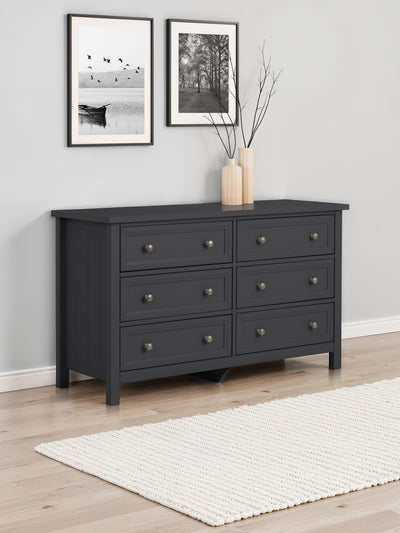 Maine 6 Drawer Wide Chest - Anthracite
