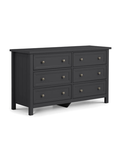 Maine 6 Drawer Wide Chest - Anthracite