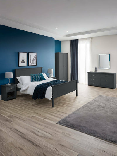 Maine Wooden Bed - Anthracite