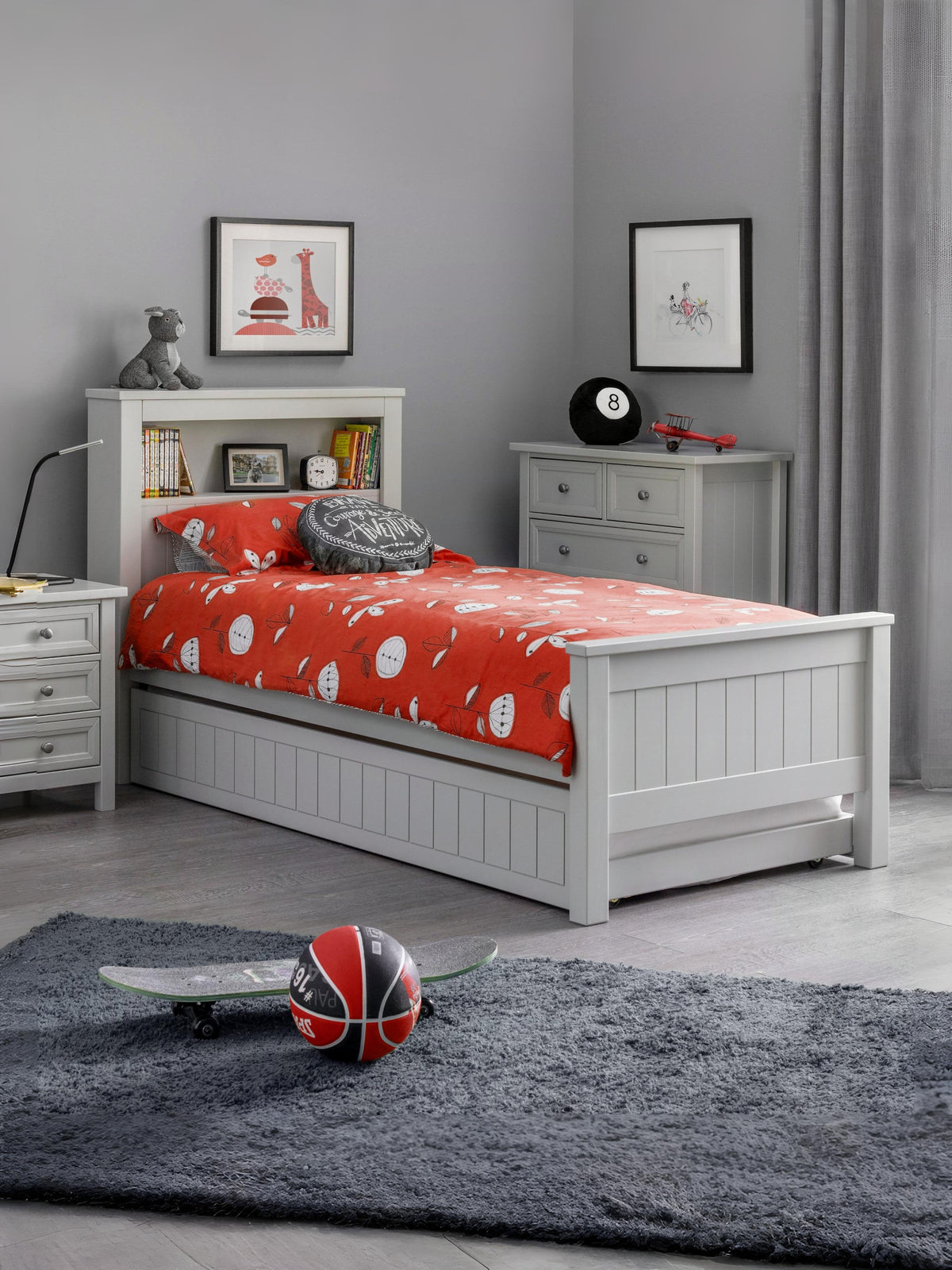 Maine Bookcase Bed Dove Grey