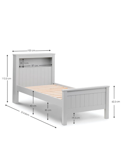 Maine Bookcase Bed Dove Grey