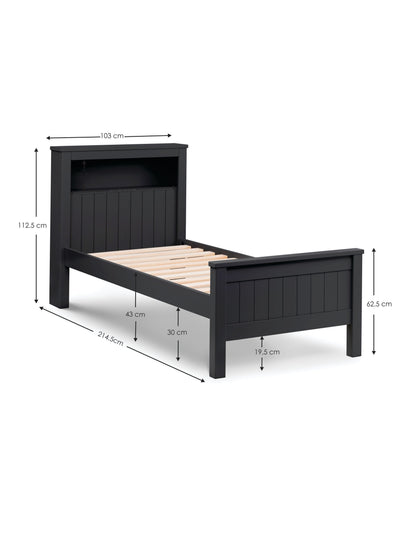 Maine Bookcase Bed - Anthracite