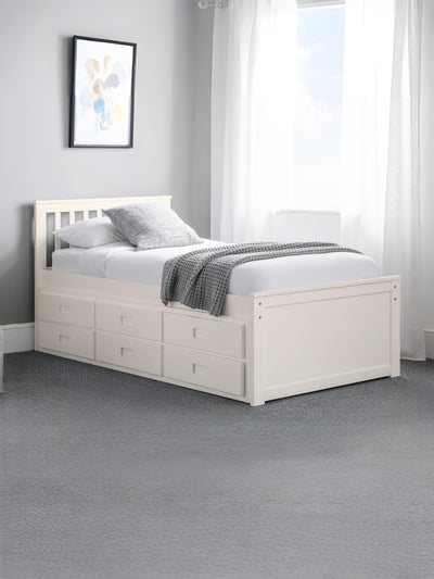 Maisie Bed With Underbed And Drawers - Surf White