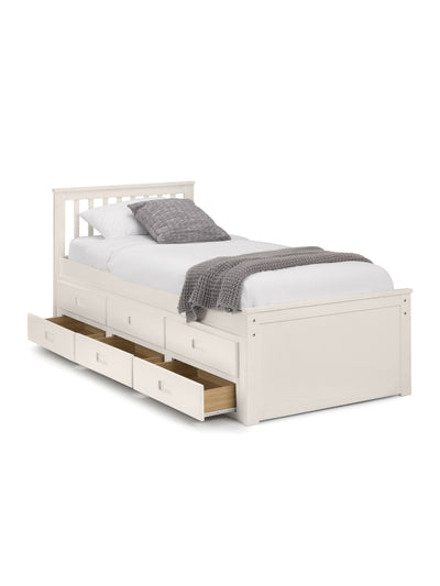 Maisie Bed With Underbed And Drawers - Surf White
