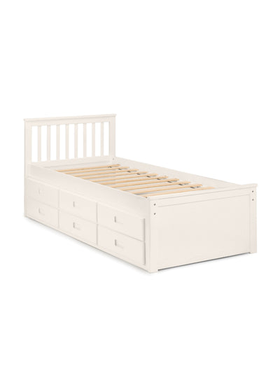 Maisie Bed With Underbed And Drawers - Surf White