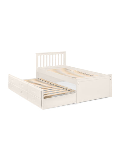 Maisie Bed With Underbed And Drawers - Surf White