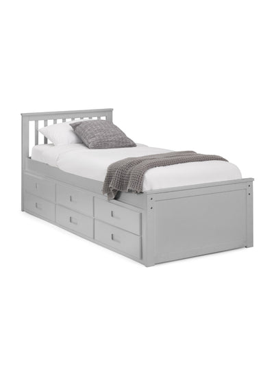 Maisie Bed With Underbed And Drawers - Light Grey