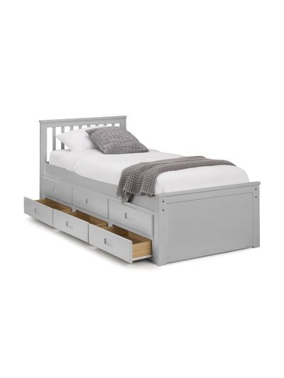 Maisie Bed With Underbed And Drawers - Light Grey