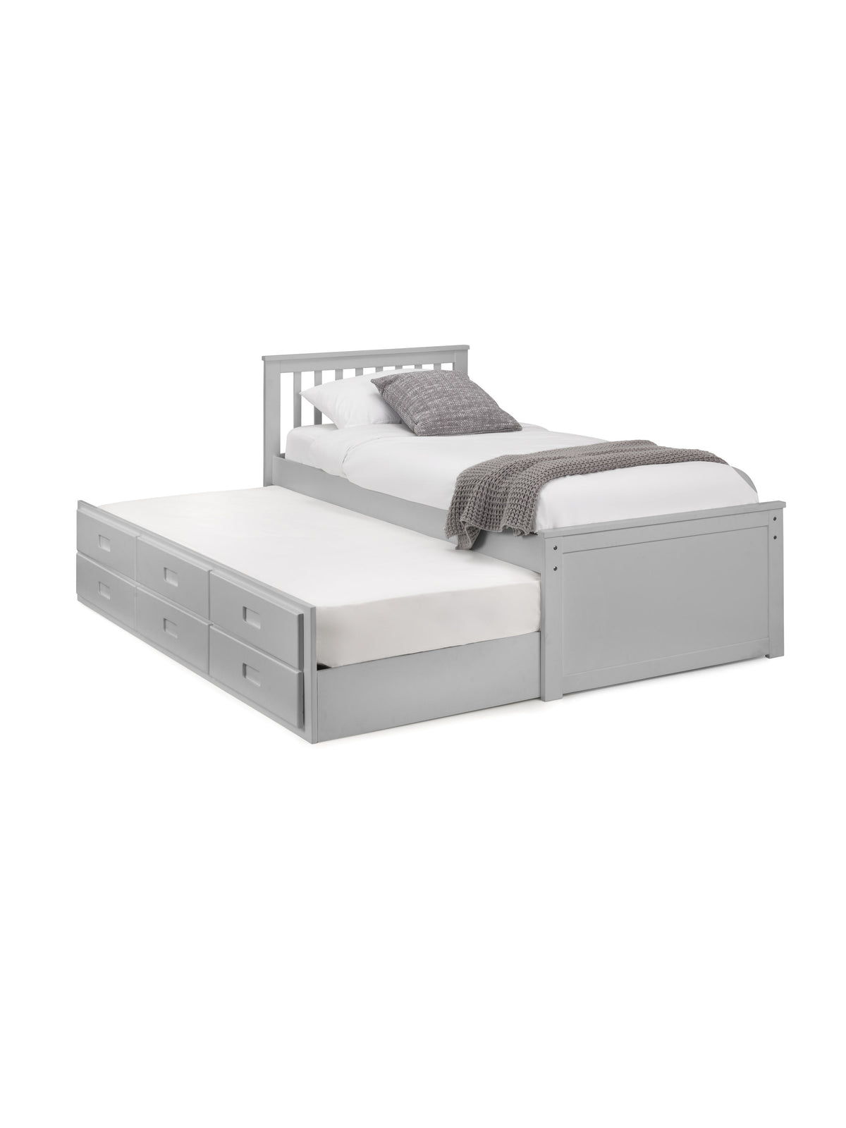 Maisie Bed With Underbed And Drawers - Light Grey