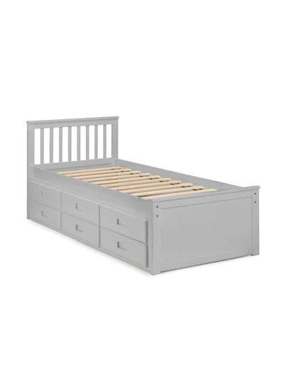 Maisie Bed With Underbed And Drawers - Light Grey