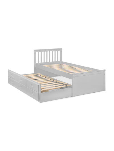 Maisie Bed With Underbed And Drawers - Light Grey
