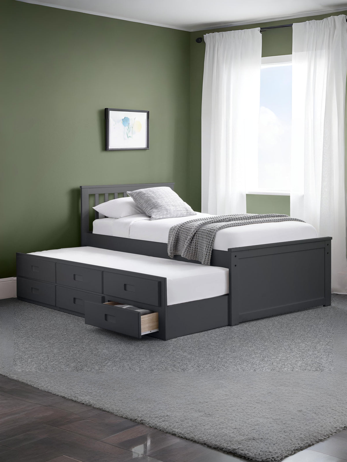 Maisie Bed With Underbed And Drawers - Anthracite