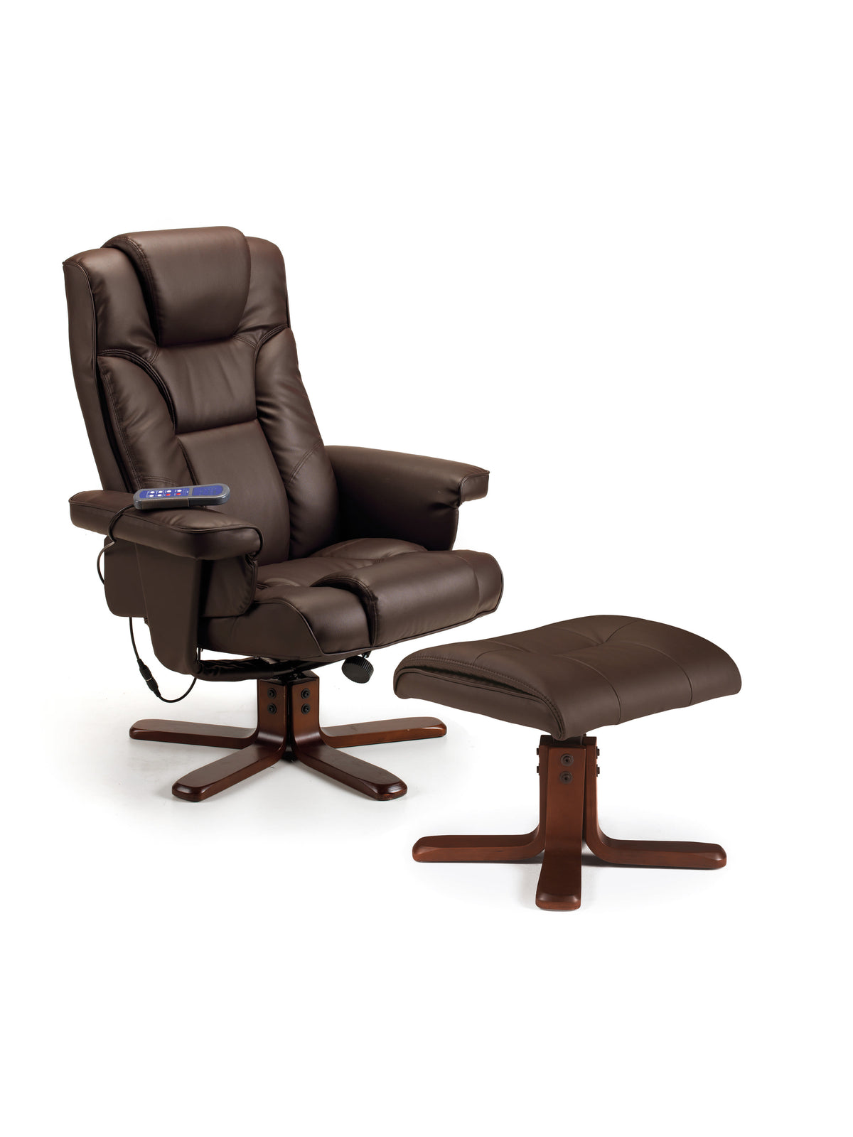 Malmo Massage Recliner & Stool Brown