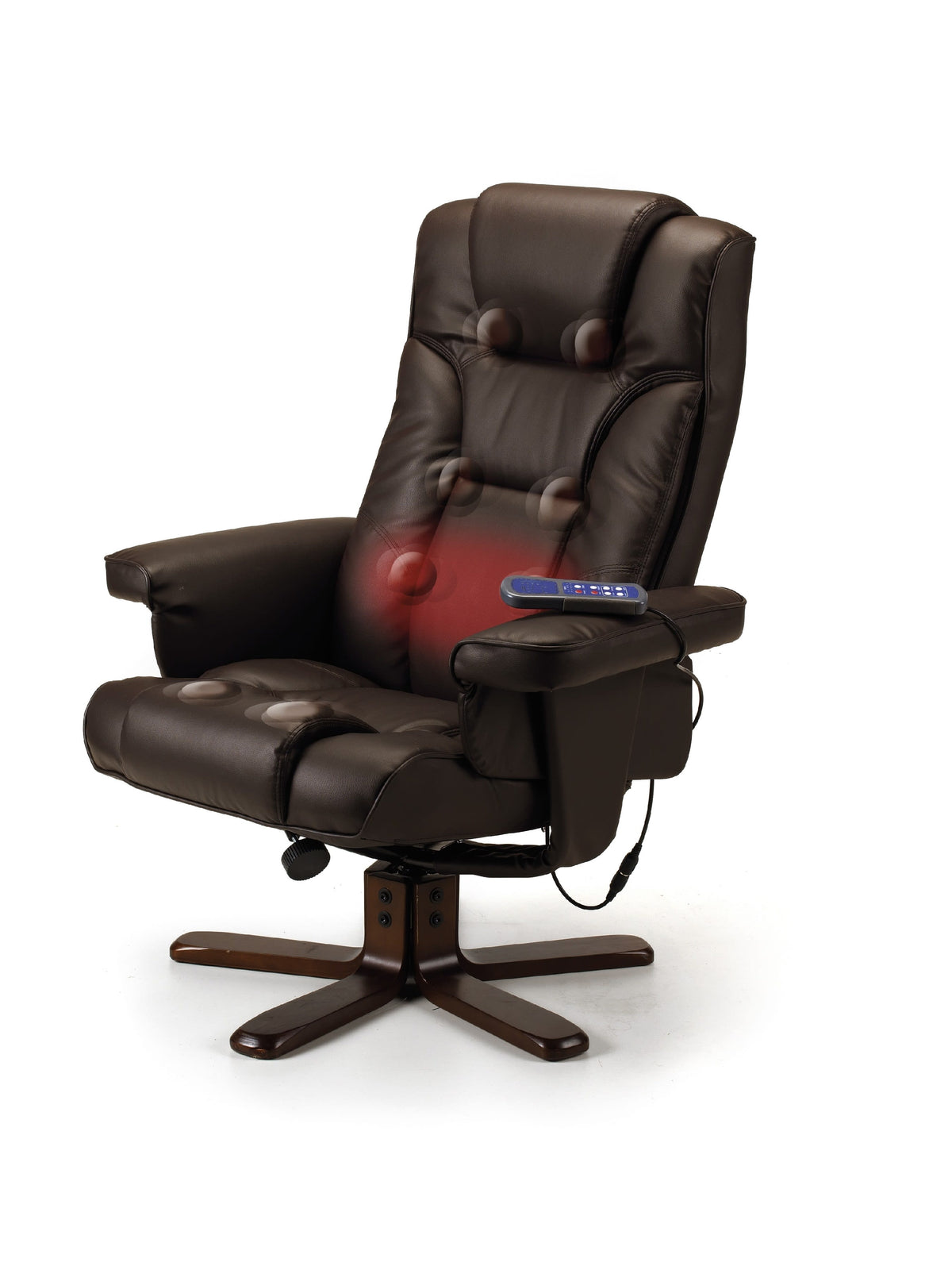 Malmo Massage Recliner & Stool Brown