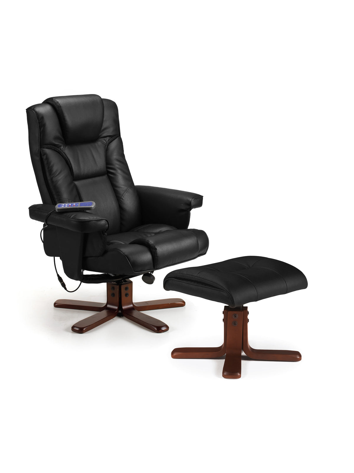 Malmo Massage Recliner & Stool Black