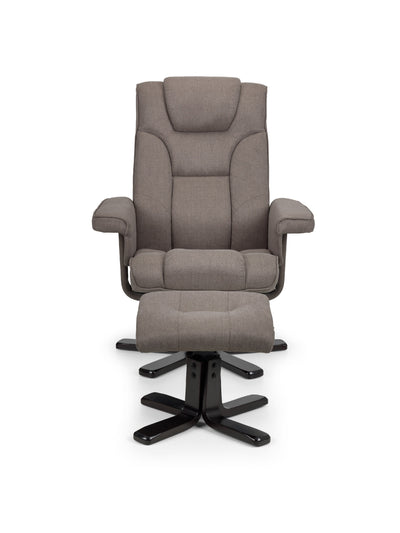 Malmo Swivel Recliner & Stool Grey