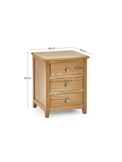 Mallory 3 Drawer Bedside