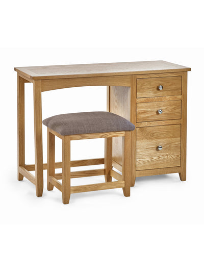Mallory Single Pedestal Dressing Table + Stool Set