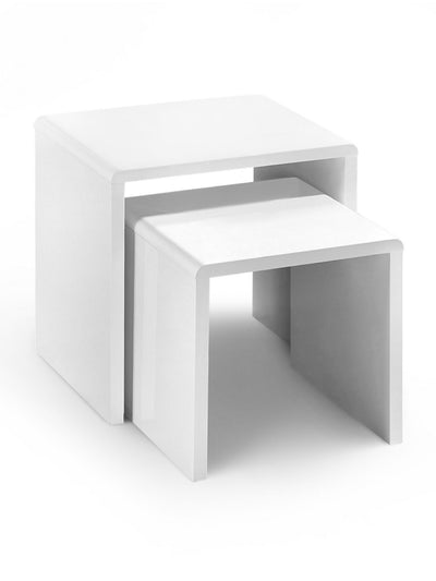 Manhattan High Gloss White Nest Of 2 Tables