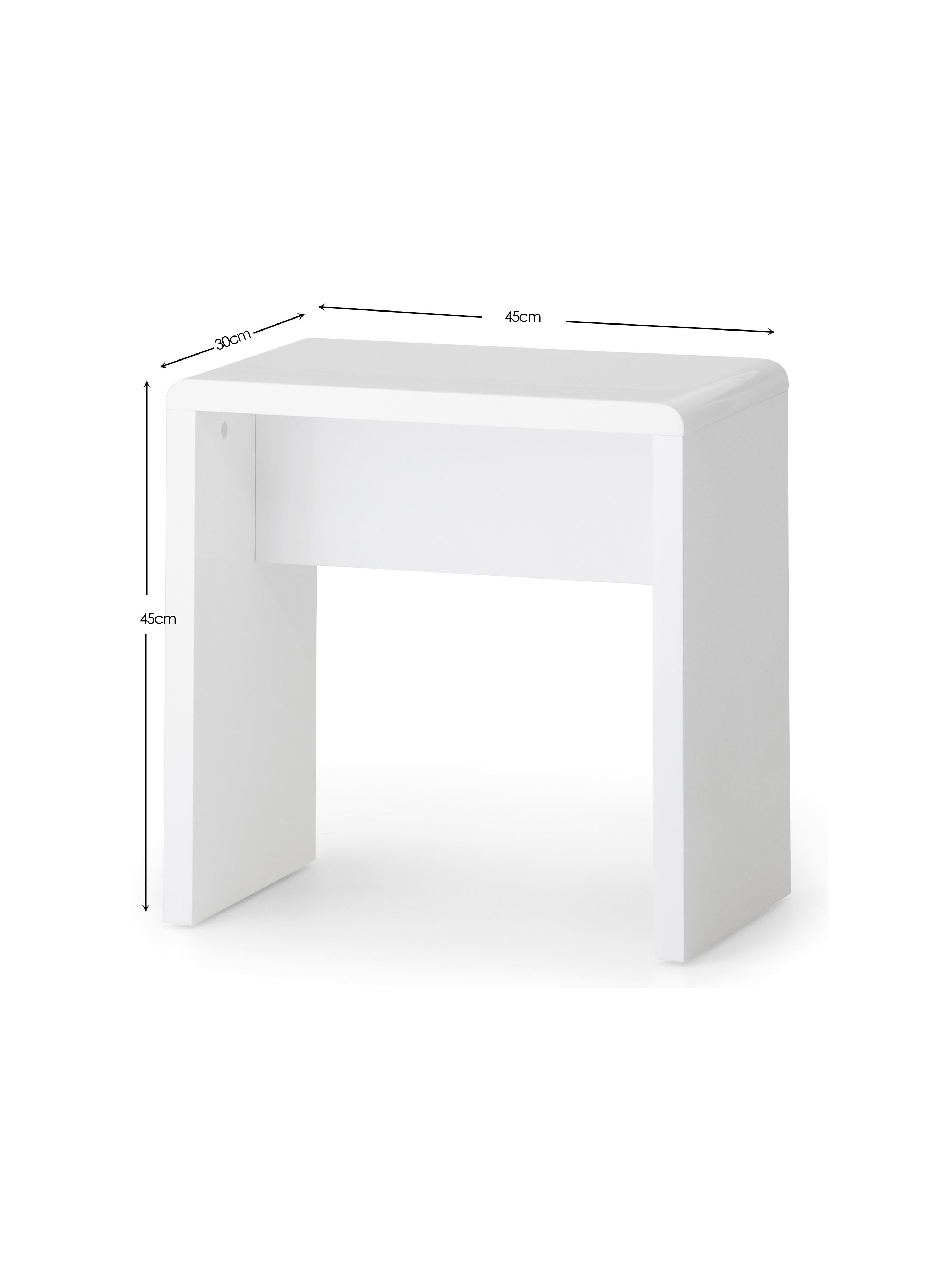 Manhattan White Dressing Table and Stool – High Gloss White
