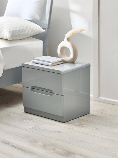 Manhattan 2 Drawer Bedside - Grey