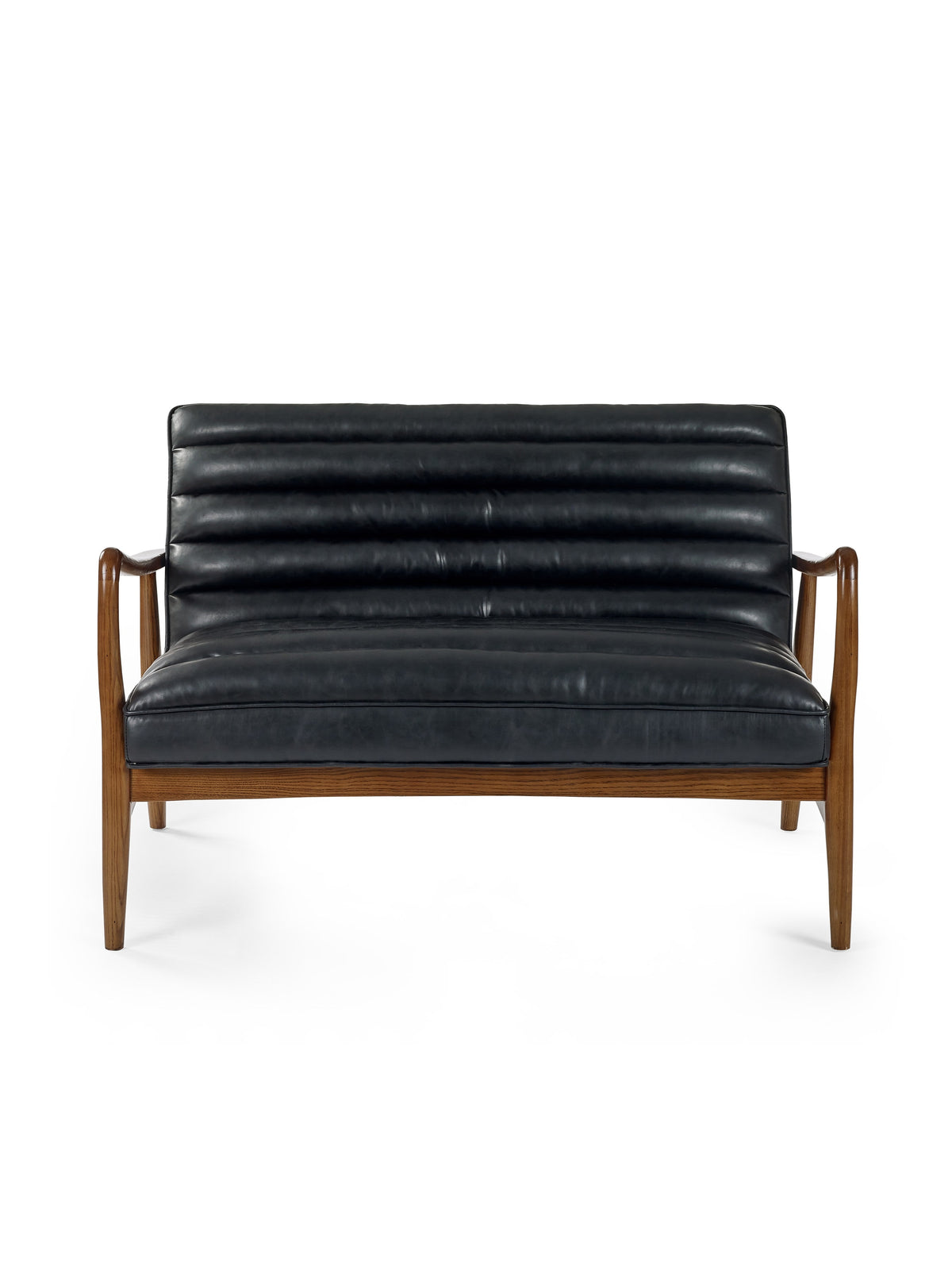Marshall 2 Seater Sofa - Black Faux Leather