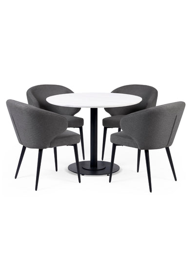 Marcus Mid Grey Fabric Dining Chairs (Set of 2)