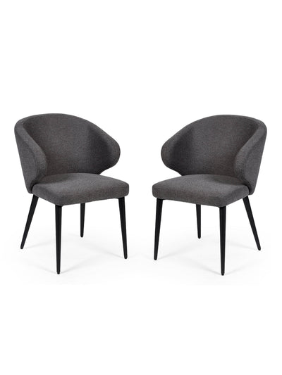 Marcus Mid Grey Fabric Dining Chairs (Set of 2)