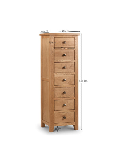 Marlborough 7 Drawer Narrow Chest