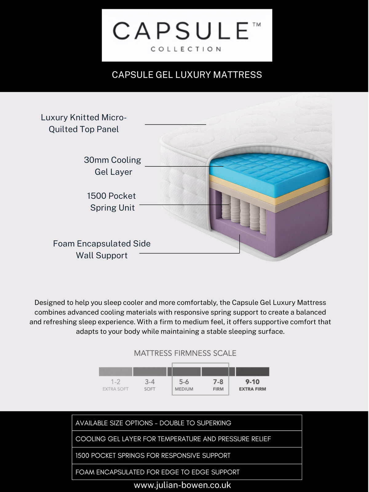 Capsule Gel quality Mattress – White