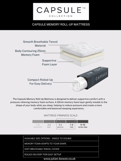 Capsule Memory Roll-Up Mattress – White